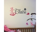 Anchor Whale with Name Wall Decal -Baby Sailor